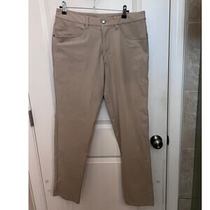 Lululemon ABC Classic-Fit 5 Pocket Pant Warpstreme Sz 32 Beige Athleisure Golf
